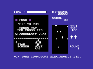 Radar Rat Race title screen for Commodore 64